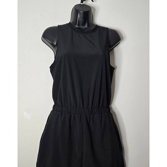 Zella Getaway Sporty Sleeveless Romper Size XS Black Jumper Playsuit Nordstrom - Picture 2 of 6